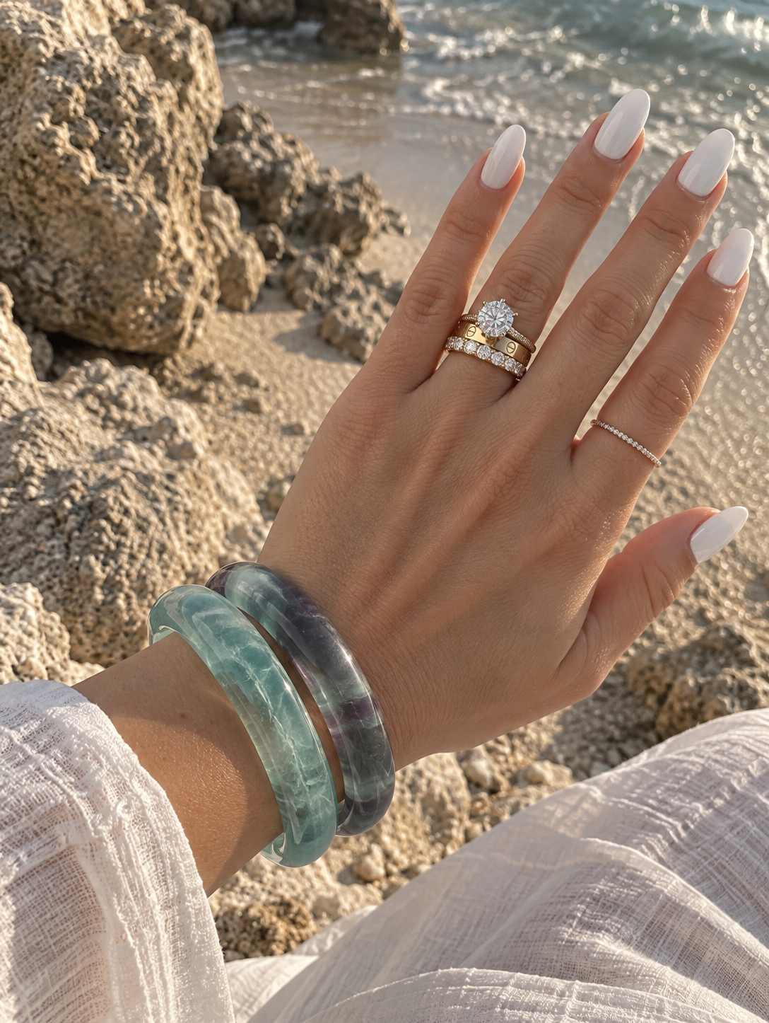 Natural Fluorite Bangle - The Iris