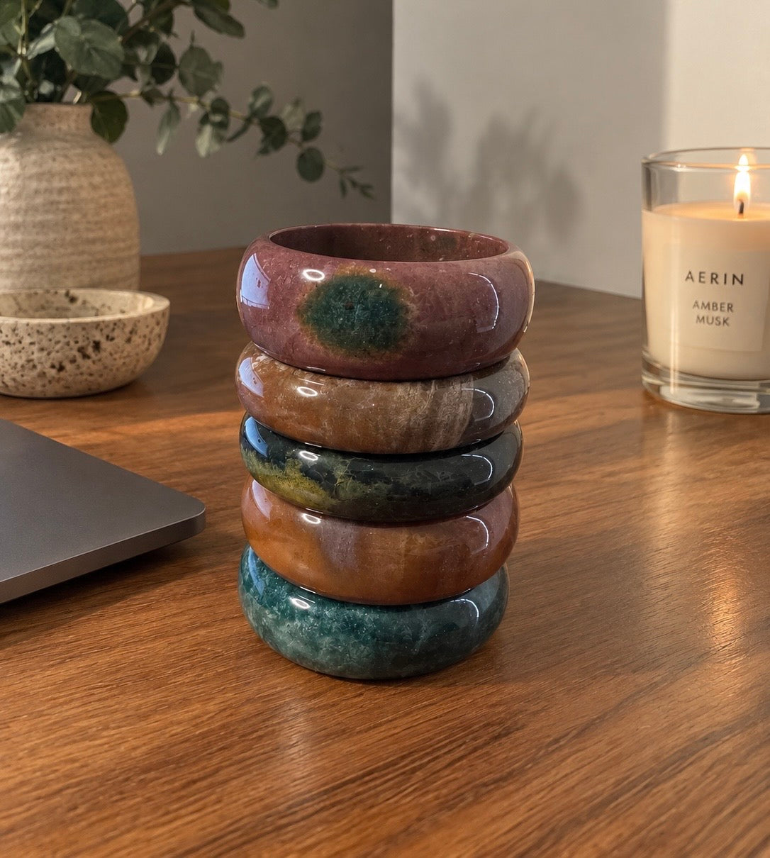 Natural Ocean Jasper Bangle - The Calypso