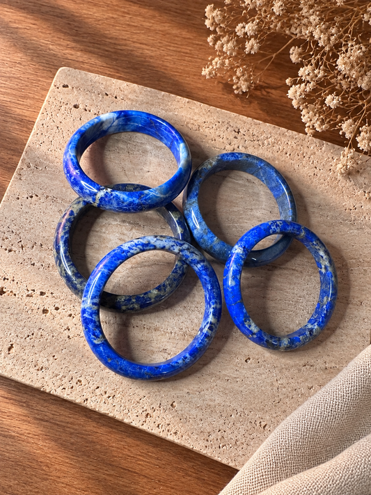 Natural Lapis Lazuli Bangle - The Athena