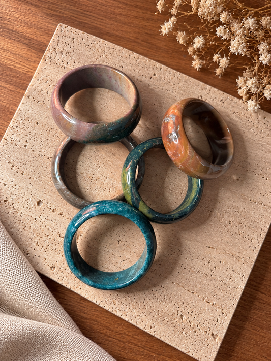 Natural Ocean Jasper Bangle - The Calypso