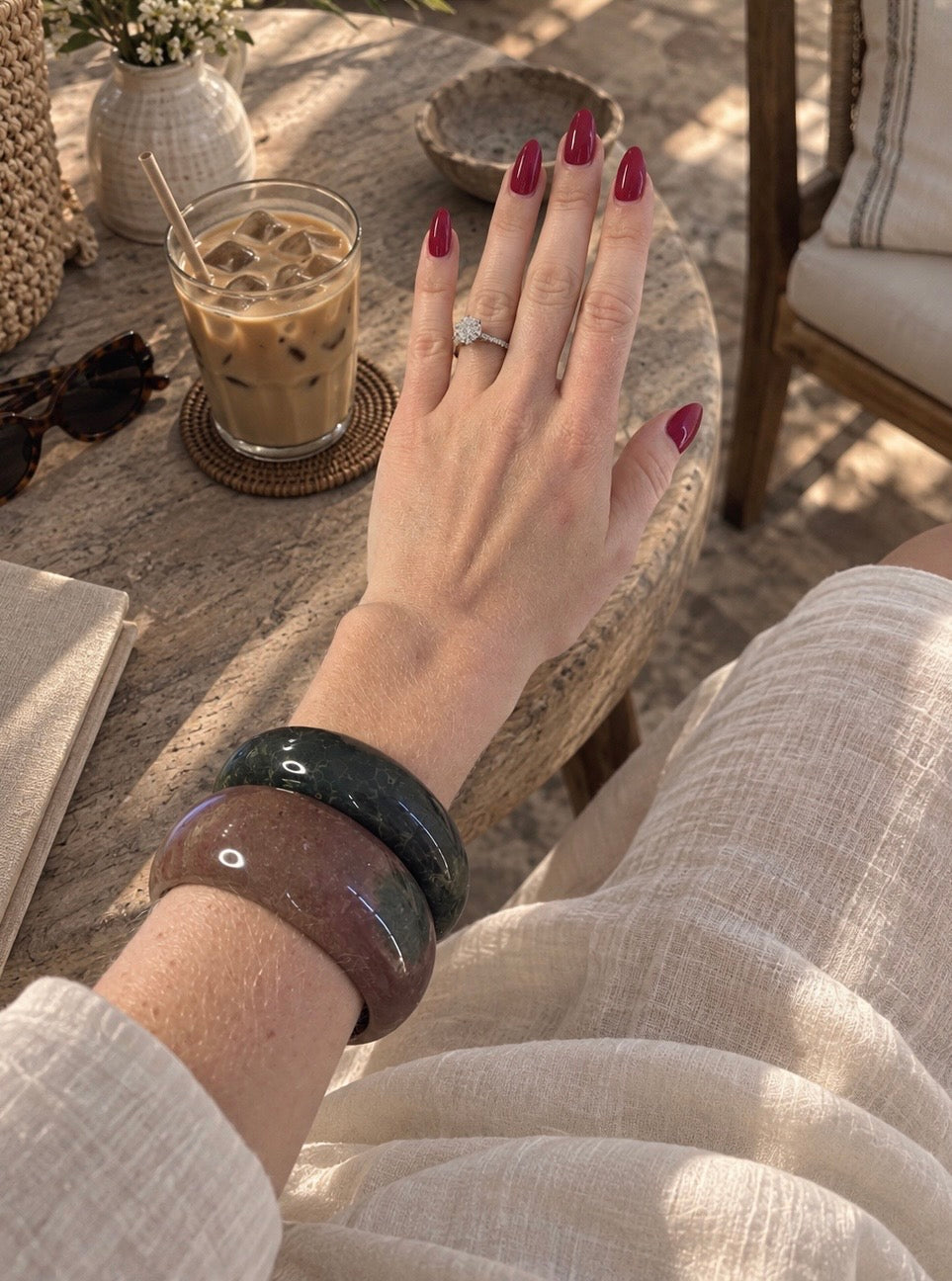 Natural Ocean Jasper Bangle - The Calypso
