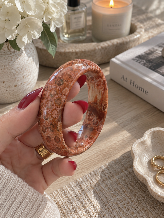 Natural Fossil Coral Bangle - The Nerina