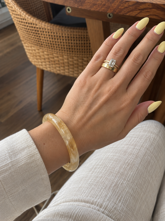 Natural Lemon Citrine Bangle - The Soleil